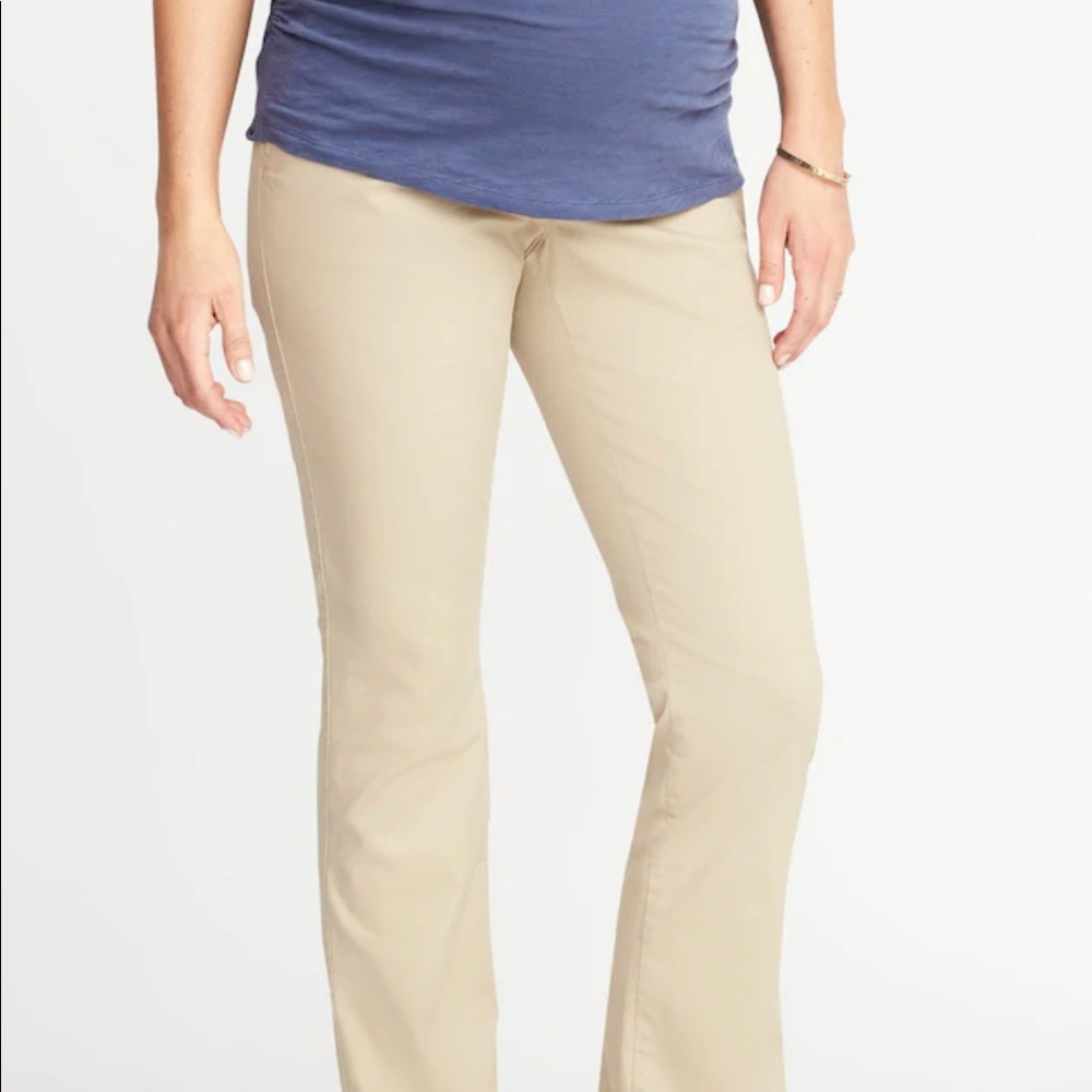 16 long old navy maternity khakis - Full panel